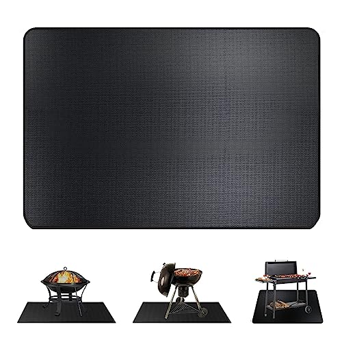 WishesMar 127 * 97CM Große Feuerstelle Unterlage Feuerfeste Matte Faltbar Rechteck 3 Schicht Feuerstellenmatte Hitzeschutzmatte Schutz für Boden-Dekoration,Terrasse, BBQ Garten-Rasen, Camping Tragen von WishesMar