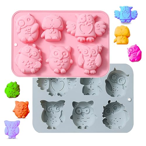 WishesMar 2 Stück Silikonform Schokoladenform Pralinenform für Süßigkeiten - Form einer Eule Tier Antihaft Küche Kleine flexible Silikon Form für Spaß bei der Küchenkreation WishesMar 2 Stück Silikonform Schokoladenform Pralinenform für Süßigkeiten - Form einer Eule Tier Antihaft Küche Kleine flexible Silikon Form für Spaß bei der Küchenkreation von WishesMar