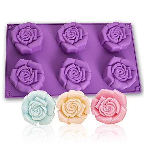 WishesMar Silikonform Form einer Blume Rose Flexible Backform Antihaft Küche Besondere Silikonbackform Silikon Form für Kuchen, Seife, Backen, Dessert, Gebäck, Cake von WishesMar