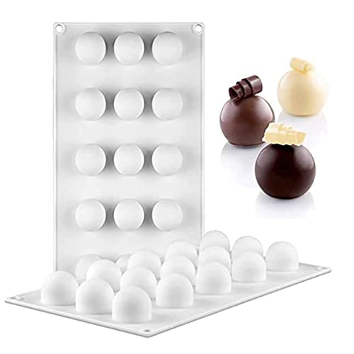 WishesMar Silikonform Schokoladenform Pralinenform für Süßigkeiten - Form einer Kugel Spheres Antihaft Küche Kleine flexible Silikon Form für Spaß bei der Küchenkreation von WishesMar