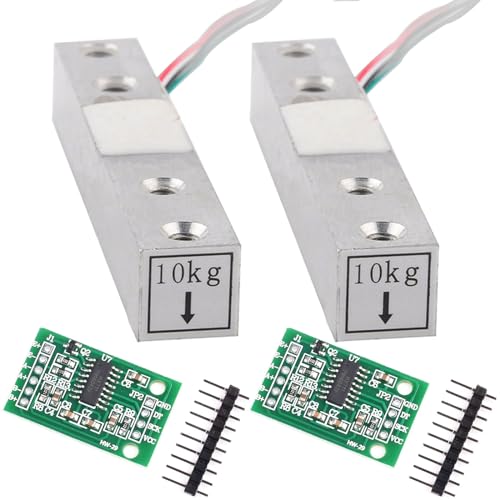 Wishiot 2PCS 1kg 5kg 10kg 20kg Digital Load Cell Weight Sensor High Precision Miniature Load Cells for Arduino DIY Electronic Portable Kitchen Scale Sensors ((10kg + HX711), 2) von Wishiot