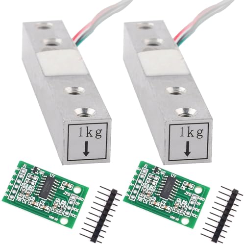 Wishiot 2PCS 1kg 5kg 10kg 20kg Digital Load Cell Weight Sensor High Precision Miniature Load Cells for Arduino DIY Electronic Portable Kitchen Scale Sensors ((1kg + HX711), 2) von Wishiot