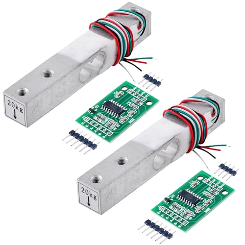 Wishiot 2PCS 1kg 5kg 10kg 20kg Digital Load Cell Weight Sensor High Precision Miniature Load Cells for Arduino DIY Electronic Portable Kitchen Scale Sensors ((20kg + HX711), 2) von Wishiot