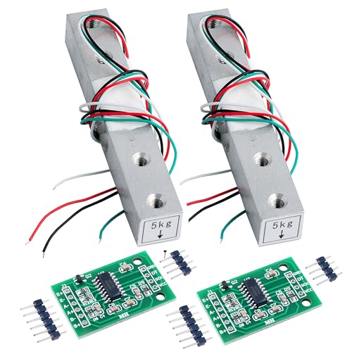 Wishiot 2PCS 1kg 5kg 10kg 20kg Digital Load Cell Weight Sensor High Precision Miniature Load Cells for Arduino DIY Electronic Portable Kitchen Scale Sensors ((5kg + HX711), 2) von Wishiot