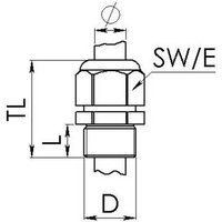 Wiska 10062285 Kabelverschraubung schlagfest, mit Zugentlastung, mit Dichtung PG16 Messing (vernicke von Wiska