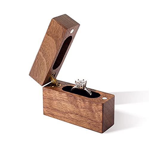 Wislist Verlobungsringbox aus Holz, klein, schlank, flach, für Antrag, Hochzeit, Walnussholz Wislist Verlobungsringbox aus Holz, klein, schlank, flach, für Antrag, Hochzeit, Walnussholz von Wislist