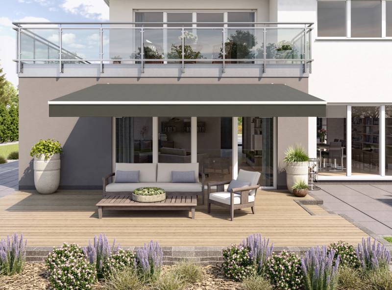 Gelenkarmmarkise Classic dunkelgrau struktur inkl. Handkurbel Gelenkarmmarkise Classic dunkelgrau struktur inkl. Handkurbel von Wismar