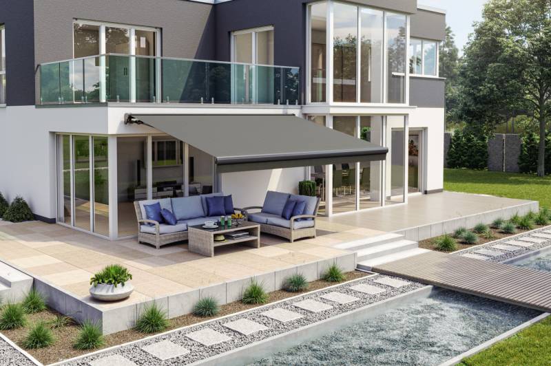 Teilhülsenmarkise dunkelgrau struktur Teilhülsenmarkise dunkelgrau struktur von Wismar