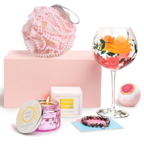 Wisolt Geschenke für Frauen, Geschenke für Frauen Weihnachten, Mutter Geschenk, Oma Geschenk, Geschenke für Freundin, Personalisierte Geschenke, Emaille Glas Blume Teetasse Kaffeebecher mit Löffel Set von Wisolt