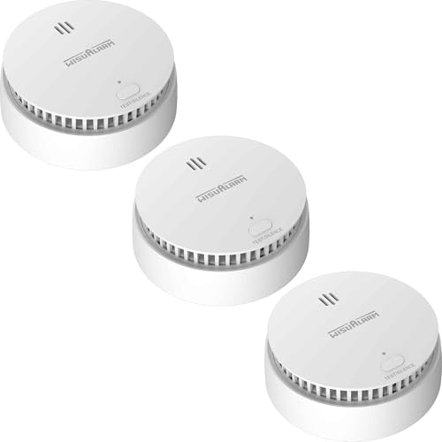 WisuAlarm SA20-A Rauchmelder 10 Jahre Batterie 3 Stück Set - Feuermelder Brandmelder mit Test-/Stummschalt-Taste - Rauchwarnmelder gemäß EU-Norm DIN EN14604-5 Jahre Garantie - Weiß von WISUALARM