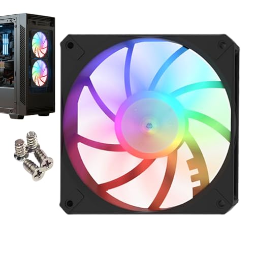 Computer -Case -Lüfter, Computerkühlungslüfter - RGB Silent Slim CPU Kühlerkühler für den Home Workplace Game PC Build, Luftstromoptimierungstool Computer -Case -Lüfter, Computerkühlungslüfter - RGB Silent Slim CPU Kühlerkühler für den Home Workplace Game PC Build, Luftstromoptimierungstool von Wisylizv