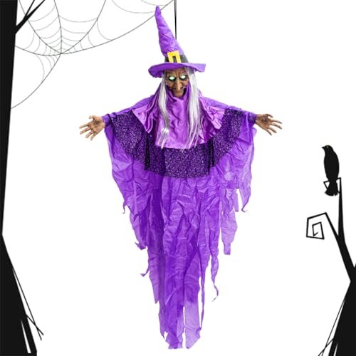 Hängbare Hexe,Animierte Sprechende Hexen | Mit Leuchtenden Augen Und Geräuschaktivierung Als Außendekoration Für Garten Vorgarten Terrasse Fest Karneval Dekoration Hängbare Hexe,Animierte Sprechende Hexen | Mit Leuchtenden Augen Und Geräuschaktivierung Als Außendekoration Für Garten Vorgarten Terrasse Fest Karneval Dekoration von Wisylizv