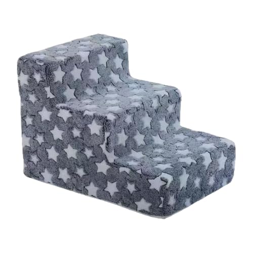 Hundeschritte - 29 Cm Haustierstreppe Mit Abnehmbarer Abdeckung | Weichschwamm Plüschleiter Für Kleine Hunde Katzen | 3 Stufe Ausgeglichene Rampe | Nicht Rutsches Leichtes Design Für Sofa, Stuhl Und B von Wisylizv
