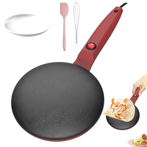 Instant-Crêpe-Maker – Elektrisches Gerät Mit Antihaftbeschichtung Und Temperaturregelung | Flacher Crêpes -Making Für Pfannkuchen Wraps Tortillas | Kompakt Fürr Küche Camping von Wisylizv