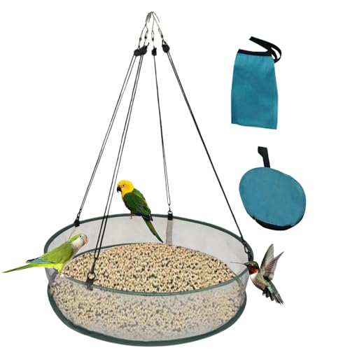 Vogelsamenfänger Tablett - Hanging Hoop für Vogelhäuschen | Feeder Hanging Tablett für Garten im Freien | Netto -Ring -Plattform von Vogelfütterung | Haltbares PP Material Gartenzubehör von Wisylizv