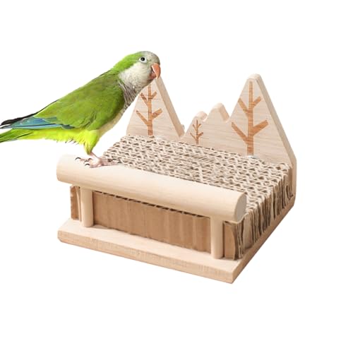 Vogelspielzeug | Holzscheit Kletterstange Für Nymphensittich Mit Knabberfläche | Zubehör Stand Für Indoor Training Outdoor Spiel,Beschäftigung Spielaktivitäten von Wisylizv