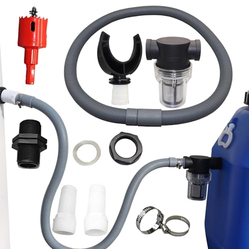 Water Butt Anschlusskit - Wasserverbindungs ​​-Kit zum Verbinden von 2 Waterr Butts | Regen Buttt Controrr für Regenwasserfässer | 75/100 -mm -runder PVC -Regenpfahlsammler | Dach -Watter -Kollektions von Wisylizv