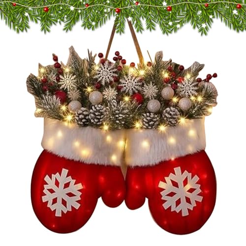 Weihnachtskranz Für Den Außenbereich | Mitten Beleuchteter Weihnachtskranz | Wanddekoration Mit Tannenzapfen Roten Beeren Zweigen | Für Kamin Fenster Hochzeit Party Terrasse Außenbereich Weihnachtskranz Für Den Außenbereich | Mitten Beleuchteter Weihnachtskranz | Wanddekoration Mit Tannenzapfen Roten Beeren Zweigen | Für Kamin Fenster Hochzeit Party Terrasse Außenbereich von Wisylizv