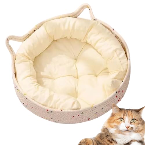 Wisylizv Katzenbetten, kleines rundes Hundebett für Katzen und Hunde, aus Baumwolle und Seil zum Entspannen, für Innen- und Außenbereiche, für Welpen und Kleintiere Wisylizv Katzenbetten, kleines rundes Hundebett für Katzen und Hunde, aus Baumwolle und Seil zum Entspannen, für Innen- und Außenbereiche, für Welpen und Kleintiere von Wisylizv