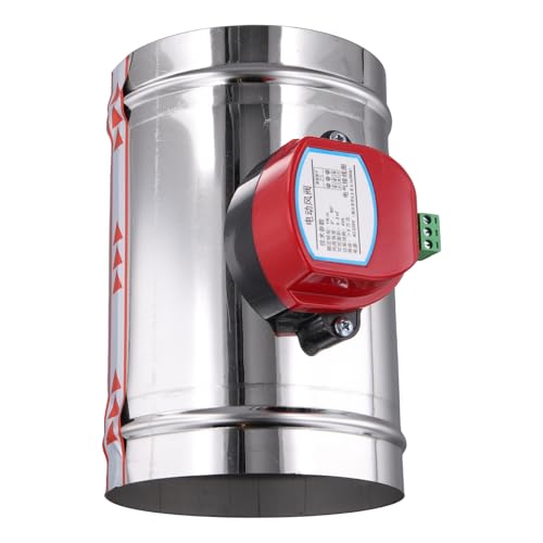 Wisyurt Elektrisches Luftk-Dämpferventil, 125 mm, Edelstahl, HVAC, Luftk, motorisierter Luftdämpfer, AC220 V Stellantrieb von Wisyurt