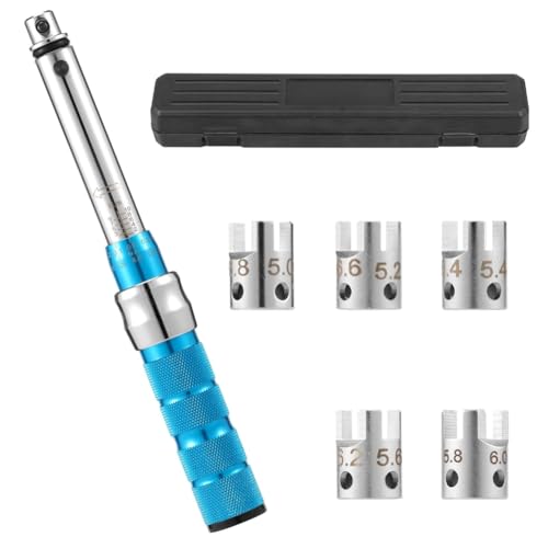 Wisyurt Speichen-Drehmomentschlüssel 2-10 NM Motorrad Speichenschlüssel Set Stahl Drehmomentrad Speichenschlüssel mit Aufbewahrungsbox, 5,0-6,8 mm von Wisyurt