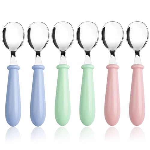 6 Stück Baby Besteck, Witbicg Baby Besteckset Lernlöffel Kinderbesteck Besteck Baby Löffel Selber Essen, Kinder Löffel Und Gabeln Selbsternährend,Löffel Selber Essen,BPA-frei und spülmaschinenfest (C) von WitBicg