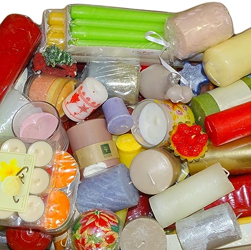 10 kg Witap Kerzen 2. Wahl Stumpenkerzen Dekokerzen Teelichte Duftgläser Spitzkerzen Überraschung Kerzenpaket bunt gemischt von Witap