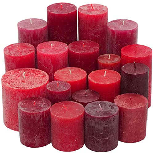 6 kg Rustic Stumpenkerzen durchgefärbt Rustik Qualität Kerzen Set Kerzenpaket Mix gemischt nach Farben (Rot 07) von Witap