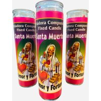 Santa Muerte Amor Y Fortuna Veladora, Heiliger Tod Liebe Und Glück Feste Kerze, Für Wohlstand von WitchesValley