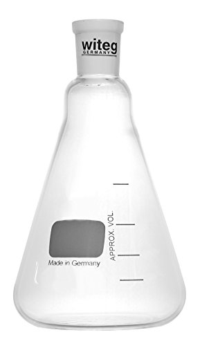 Erlenmeyer-Kolben 5ml NS19/26 mit weißer Graduierung und Normschliff, hergestellt aus Borosilikatglas 3.3, komplette Verpackungseinheit Erlenmeyer-Kolben 5ml NS19/26 mit weißer Graduierung und Normschliff, hergestellt aus Borosilikatglas 3.3, komplette Verpackungseinheit von Witeg