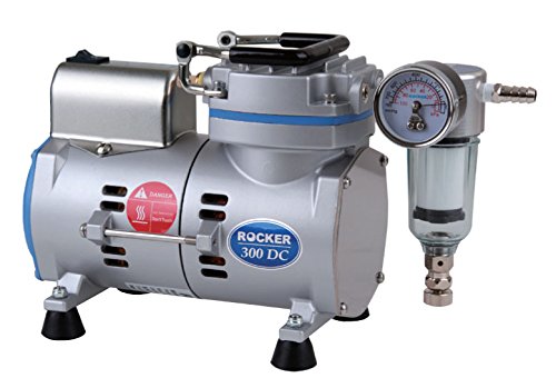 Vakuumpumpe / Laborpumpe Rocker 300 DC: 110mbar (-650mmHg) 25 l/min, schmiermittel- und ölfrei, für (Vakuum-) Filtration, Luftproben oder Schwebestofftests von Witeg