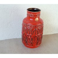 Vintage Bay Keramik Vase, West German Pottery 92-30, Mcm Retro 1970Er Jahre Vase von WithAScentOfCinnamon