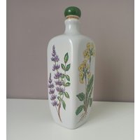 Vintage Ulmer Keramik Flasche Mit Blumenmuster von WithAScentOfCinnamon