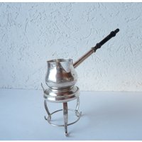 Vintage Versilberte Kaffeekanne Auf Ständer Mit Brenner, Hergestellt in England von WithAScentOfCinnamon