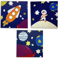 Kinder Weltraum Kunst Leinwände X 3, Malerei, Jungen Wanddekor, Jungenzimmer, Kinderzimmer Dekor, Geschenk Kinder Weltraum Kunst Leinwände X 3, Malerei, Jungen Wanddekor, Jungenzimmer, Kinderzimmer Dekor, Geschenk von WithHugsandKisses