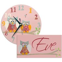 Personalisierte Eule Uhr Und Türschild Geschenkset, Kinderzimmer Dekor, Mädchenzimmer, Baby Geschenk Personalisierte Eule Uhr Und Türschild Geschenkset, Kinderzimmer Dekor, Mädchenzimmer, Baby Geschenk von WithHugsandKisses