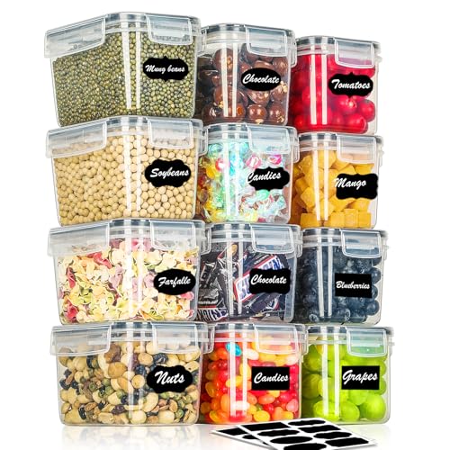 Withosent 0.8L Vorratsdosen Luftdicht Set, 12er Aufbewahrungsbox Küche mit Deckel Kunststoff, Vorratsbehälter Organizer Mikrowellengeeignet zur Makkaroni, Snacks, Süßigkeiten, Obst, Cornflakes Withosent 0.8L Vorratsdosen Luftdicht Set, 12er Aufbewahrungsbox Küche mit Deckel Kunststoff, Vorratsbehälter Organizer Mikrowellengeeignet zur Makkaroni, Snacks, Süßigkeiten, Obst, Cornflakes von Withosent