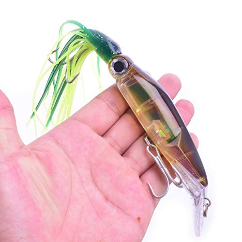 Without brand 1Pc Big Laser Squid Angelköder 23cm 44g Minnows Long Shot Sea Fischköder Tief Trolling Artificial Fest Lure Fishing Tackle (Farbe : B) von Without brand