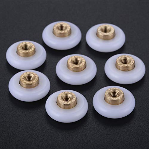 Without brand KF-Wheels 8pcs Bad Duschtüren Roller/Runners Räder Rollen 18mm Durchmesser Rad-Ersatzteil for Duschkabinen Kabinen Runner von Without brand