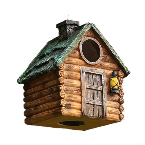 Dekoratives Vogelhaus aus Kunstharz, perfekt für eine charmante Gartenatmosphäre mit einfacher Installation von Withtalentto