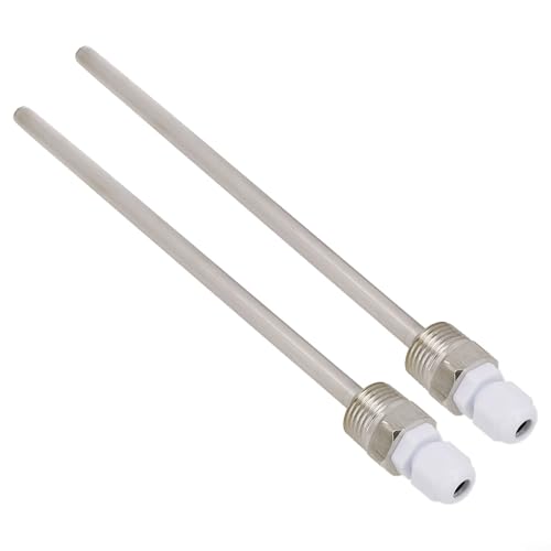 Thermowell Thermowell-Tauchhülse aus Edelstahl, mit G 1/2-Gewinde, für Temperatursensor (8 x 200 mm), 2 Stück von Withtalentto