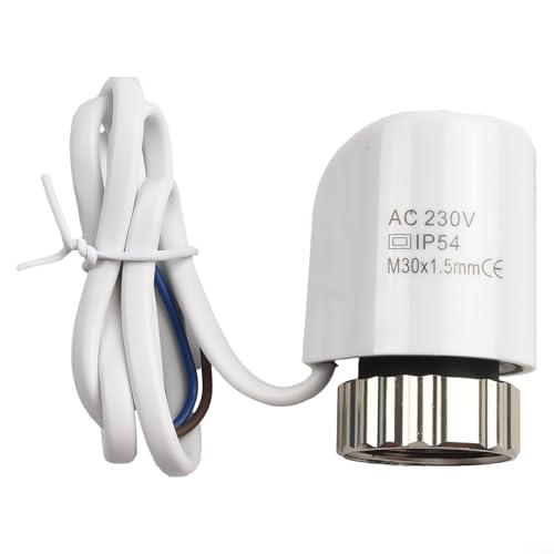 Withtalentto Stellantrieb, 230 V, verstellbar, elektrisch, thermostatisch, für Fußbodenheizung, M30 x 1,5 mm Stellantriebsventil (normalerweise offen) von Withtalentto