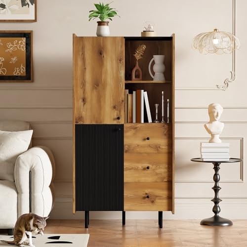 Witimisy Sideboard,modernes Sideboard mit Zwei Türen,DREI Schubladen und offenen Regalen,83X40X160CM Witimisy Sideboard,modernes Sideboard mit Zwei Türen,DREI Schubladen und offenen Regalen,83X40X160CM von Witimisy