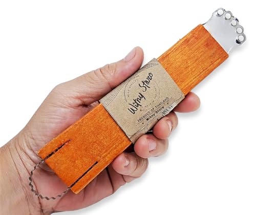 WitnyStore Kokosnuss-Reibe mit 2 Klingen und Holzgriff, Vintage-Stil, traditioneller thailändischer Stil, Küchenwerkzeug, einfach zu bedienen, tragbar, Edelstahl, Schaber, Schäler, WitnyStore Kokosnuss-Reibe mit 2 Klingen und Holzgriff, Vintage-Stil, traditioneller thailändischer Stil, Küchenwerkzeug, einfach zu bedienen, tragbar, Edelstahl, Schaber, Schäler, von WitnyStore