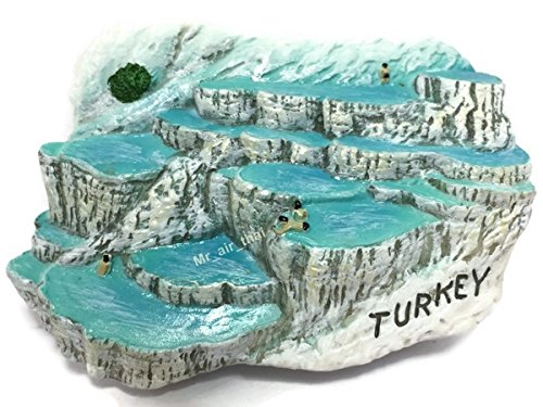 WitnyStore Tiny Pamukkale in Denizli, Türkei, Türkiye, Westasien, Touristenattraktionen, Kunstharz, Kühlschrankmagnet, Reisende, Souvenir, Geschenk, Andenken, 3D-Kühlschrankmagnete von WitnyStore