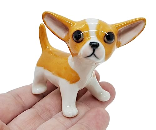 WitnyStore Winzige, 5,1 cm große, gelbe weiße Figur mit großem Kopf, Chihuahua, mexikanischer Hund, Miniatur, handbemalt, Keramik, Hunde, Welpen, Hunde, Tier, niedliches Porzellan, dekorative WitnyStore Winzige, 5,1 cm große, gelbe weiße Figur mit großem Kopf, Chihuahua, mexikanischer Hund, Miniatur, handbemalt, Keramik, Hunde, Welpen, Hunde, Tier, niedliches Porzellan, dekorative von WitnyStore