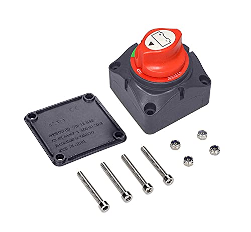 HandGold Batterietrennschalter 12-48v 1-2-Both-Off Wasserdicht Heavy Double Battery Master Cut Shut Off Isolator Schalter für Auto Fahrzeug RV und Marine Boot (200A 1-2-Both-Off) von Witproton
