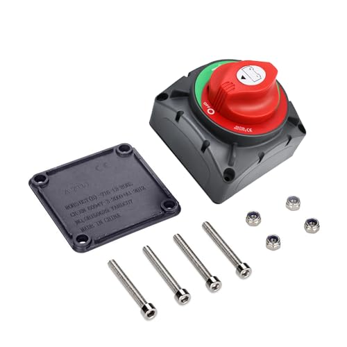 HandGold 600A Batterietrennschalter Trennschalter 12-48v Wasserdicht Heavy Double Battery Master Cut Shut Off Isolator Schalter für Auto Fahrzeug RV und Marine Boot (600A On/Off) von Witproton