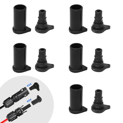 PV-Stecker Staubschutzkappe, 5 Stück Wasserdicht Staubdicht Solarpanel Anschlusskappe, Silikon Solar Stecker Kappe für Männlich/Weiblich Solar Stecker von Witproton