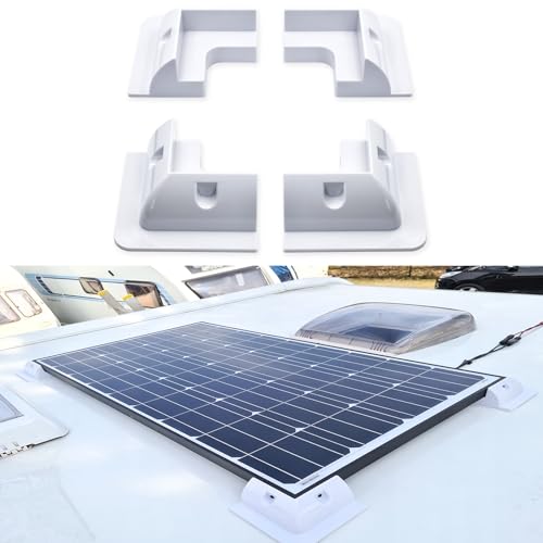 Doppelt Solar Kabeleinführung Gehäuse mit weichem Kupferkabel, UV-Beständigkeit Dual-Kabeleinführungsgehäuse für RV, Boot, Wohnmobil (Solarmodulhalterung 4-tlg) von Witproton